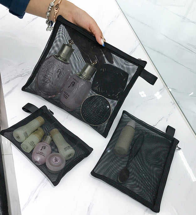 Mesh Cosmetic Bag Large Capacity Portable Cosmetic