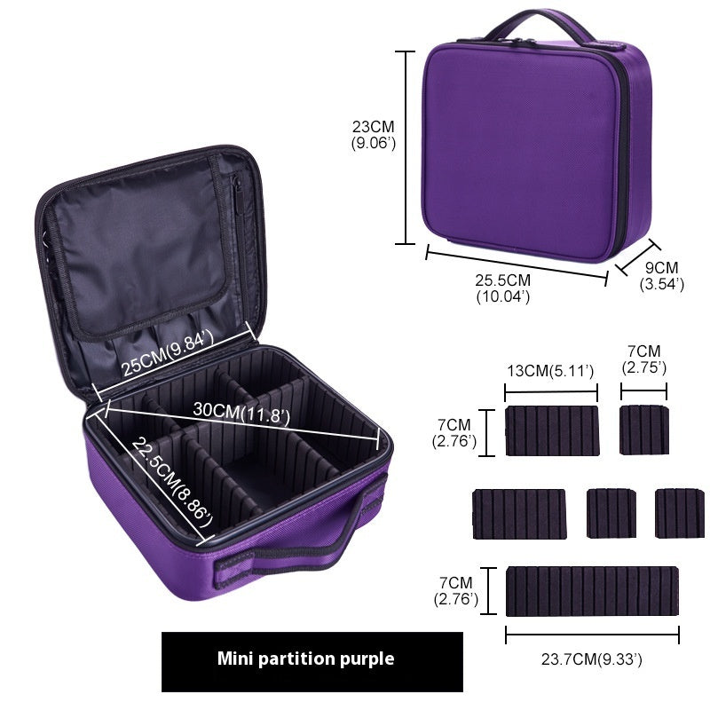 Mini Travel Storage Partition Cosmetic Bag Multi-function Portable Cosmetic Bag