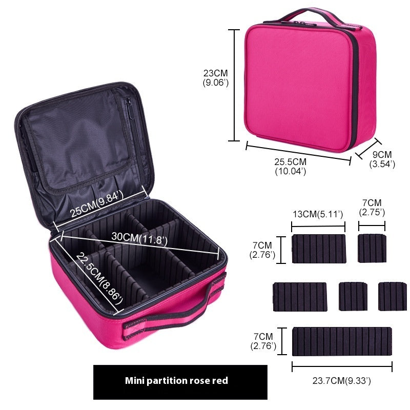 Mini Travel Storage Partition Cosmetic Bag Multi-function Portable Cosmetic Bag